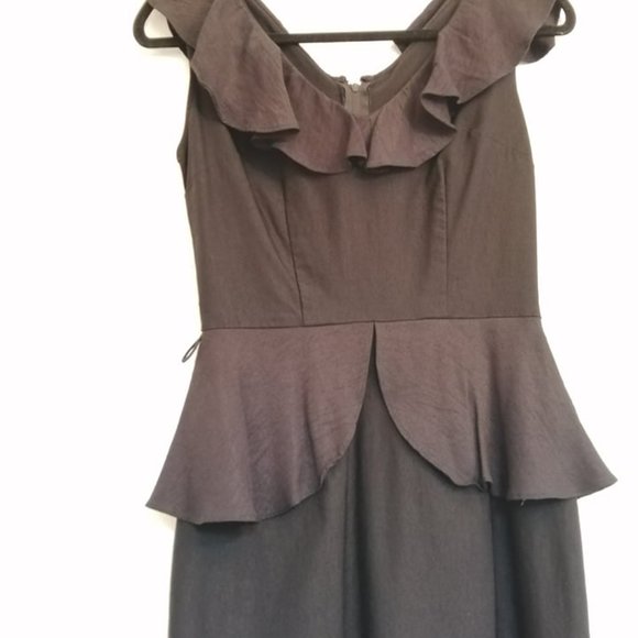 Stop Staring! Black Peplum Maxi Dress M - Picture 3 of 8